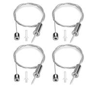 4 Piezas Kit Suspensión Panel LED Cable Acero Inoxidable 1 Metro | JaneYi Kit Montaje para Luz Techo Colgante y Lámparas Lineales con Cables Ajustables de Acero Inoxidable