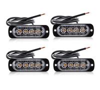 4 Piezas Lámpara De Señalización Intermitente 4LED Tira De Luz para Coche Luz Estroboscópica De Advertencia Barra De Luz De Emergencia para Policía Camión SUV Motocicleta,Red Blue