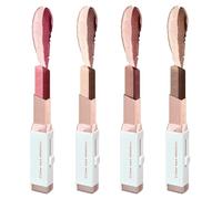 4 Piezas Lápiz de sombra de ojos de doble color, fórmula cremosa difuminable para todo el día | 2 en 1 con purpurina, lápiz de sombra de ojos en crema de larga duración para una fácil aplicación