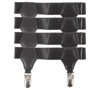 4 Piezas Ligas para Calcetines Clips Metálicos Negras Hombre