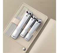 4 Piezas Lima De Uñas Tijeras De Uñas Clipper Manicura Pedicura Kit Conveniente De Usar Juego De Manicura Resistente para Viajar,Amarillo Claro,A