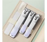 4 Piezas Lima De Uñas Tijeras para Uñas Clipper Manicura Pedicura Kit Conveniente De Usar Juego De Manicura Resistente para Viajar,Negro,A