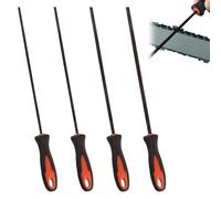 4 Piezas Lima Motosierra,3,2mm/4,0mm/4,8mm/5,5mm Limas Redondas para Motosierras,Lima Redonda para Cadena de Sierra con Mango,para Motosierras para Reparar y Afilar Cadenas de Motosierra