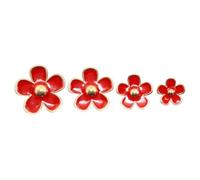 4 piezas linda decoración del coche, accesorios del coche para las mujeres, exquisitas decoraciones de ventilación de la margarita gradiente, rojo