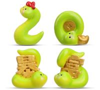 4 Piezas Lindas Figuras de Serpientes Decoración Estatuas de Animales Resistentes para el Hogar Adorables Decoraciones de Mesa para el Año Chino Símbolo de Sabiduría Poder y Suerte para Celebraciones