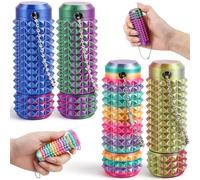 4 Piezas Little Ouchies Pain Fidget, Antiestrés Juguete Sensorial con Puntas, Juguete Sensorial para Aliviar Estré, 3D Impreso Llavero para Aliviar Ansiedad y Dolor, para Niños y Adultos