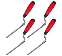 4 Piezas Llana para Juntas, Anchura 8 10 12 14 mm, Mango de Goma Antideslizante, Llana para Juntas de Acero Inoxidable, para Trabajos Precisos de Albañilería, Construcción, Alicatado (Rojo)