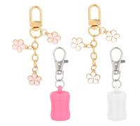 4 Piezas Llavero de Brillo Labial para Summer Fridays, Silicona Llavero Bálsamo Labial para Tapas de 0,55-0,75 Pulgadas Accesorio Portátil for Bolsos Llaves Cordones Decoración