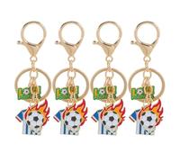 4 Piezas Llavero de Fan de Fútbol, , Metal, Portátil y Resistente | Aficionados Edades, Adecuado en Eventos de Equipo y Reuniones Deportivas