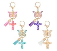 4 Piezas Llaveros Cruzados, Llaveros Borlas Lazo, Llaveros Mujer, Llaveros Lindos, Llaveros Lindos