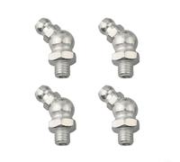 4 piezas M6 x 1 mm 45 ° hierro galvanizado pezón de grasa para sistemas hidráulicos y neumáticos, rosca métrica, longitud de 23 mm