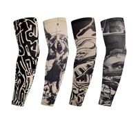 4 Piezas Mangas de Tatuaje Temporal para Brazo - Falsas Mangas para Hombres y Fiestas de Disfraces Carnaval