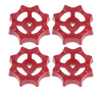 4 Piezas Manija de Grifo Exterior Forma de Flor para Válvulas | ABS Rojo, Repuesto para Patios y Jardines, Fácil Instalación, Compatible Quicklock y Grifos