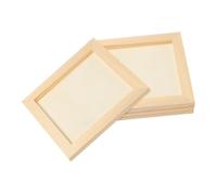 4 Piezas Marco Cuadrado de Madera, 20x20 Cm, Manualidades DIY | Cartón Ligero y Madera, Ranura poco Profunda, Bordes Redondeados, Exhibición Escolar