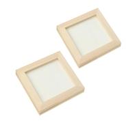 4 Piezas Marco de Madera Manualidades DIY 20x20 Cm, Cuadrado | Acabado Beige Mate, Ranura poco Profunda y Esquinas Redondeadas, Adecuado para Collage y Arte Sellos