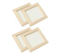 4 Piezas Marco de Madera sin Pintar, Cuadrado 20x20 CM | Adecuado Principiantes, Superficie Mate sin Reflejos, para Arte, Aula y Casa