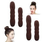 4 piezas Marrón para hacer moños para el cabello, Bonut para el cabello, esponja para torcer el cabello, accesorios peinar el cabello, accesorios para el cabello, herramientas el cabello