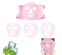 4 Piezas Mascara Gel Frio Cara Mascara Frio Facial Apto Para Uso En Frío Y En Caliente Reutilizable Alivia Eficazmente No Irrita Reduce La Hinchazón Facial Las Ojeras Los Dolores De Cabeza Color Rosa