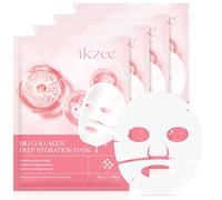 4 Piezas Mascarilla Facial, Bio Collagen Deep Hydration Mask,Mascarilla Bio Colágeno Noche, Bio Collagen Real Deep Mask, Bio Collagen Mask Overnight, Mascarilla Facial Hidratante para Hidratación