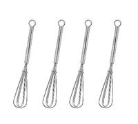 4 Piezas Mini Batidor Manual de Huevos Profesional Acero Inoxidable, Varillas Batir Manual para Mezclar, Revolver la Masa, Espumar, Huevos, Batir