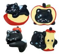 4 Piezas Mini Figuras de Gato Monitor Buddy Lindo Monitor de Computadora de Resina Decoración con Diseño de Ranura Lindo Escritorio Figuras de Coche Decoración del Tablero Buddy