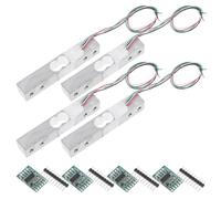 4 Piezas Módulo de Báscula Electrónica Hx711 5kg Sensor de Carga | Acero, Lectura Digital Clara y Ajuste Sencillo, para Cocina y Control de Porciones en Uso Diario