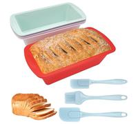 4 Piezas Molde Bizcocho Silicona Rectangular,19.5×9.5×5.5 cm Molde Silicona Horno Antiadherente,Molde Silicona Bizcocho Pequeño, Molde Rectangular Reposteria para Horno, Microondas, Airfryer