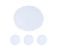 4 Piezas Molde de Silicona para Manualidades, Plato Redondo Grande | Bricolaje y Actividades Familiares, Silicona de Color Claro, Apto para Adornos y Pequeños Objetos
