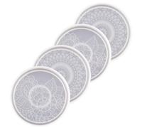 4 Piezas Molde de Silicona para Posavasos Mandala Redondo DIY