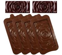 4 Piezas Moldes de Chocolate de Silicona Antiadherente,Molde Tableta Chocolate,Molde de Silicona para Tableta de Chocolat para Chocolates Caseros, Pralinés, Dulces