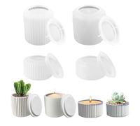 4 piezas Moldes Resina Epoxi Silicona Molde para Plantas,Suculentas Molde de Silicona Cemento para Macetas Portavelas,Molde de Florero,Moldes para Velas DIY para Decorar Hogar Restaurante Oficina