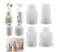 4 Piezas Moldes Resina Silicona Floreros, Moldes Para Silicona, Para Maceta de Resina Epoxi, Para Decoración de Oficina Decoración de Mesa Manualidades de Bricolaje, Apto Para Resina, Yeso o Cemento