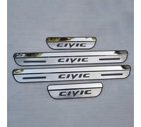 4 Piezas Molduras de Umbral de Puerta Coche Acero Inoxidable para Hon-da Civic 10th 2016-2022, Protector de Pedal de Umbral de Puerta,Pegatina de ProteccióN Cubierta de Umbral