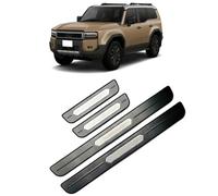 4 Piezas Molduras de Umbral de Puerta Coche Acero Inoxidable para Toyota Land Cruiser Prado 250 Serie 2024,Protector Umbrales Puertas de Coche Decoración para Estribos,Black-1