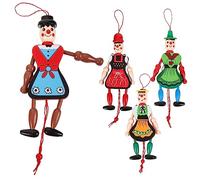 4 Piezas Muñecas De Manos Móviles De Madera De Navidad - Adorno De Marioneta Juguetes De Bambú Para Niños