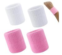 4 Piezas Muñequera Deportiva, Muñequera Tenis, Deportes Sweatband Suave, Muñequeras Deportivas para Hombre y Mujer, para Baloncesto, Gimnasia, Tenis, Fútbol
