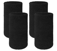 4 Piezas Muñequeras Deportiva Absorbentes,Banda Elástica de Sudor, Muñequeras de Fitness,Muñequera Negra Deportiva Pulsera,para Hombres, Mujeres, Caballeros, Señoras, Fútbol, Baloncesto, Tenis