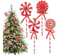 4 Piezas Navideños De Grande 21x7.5 Cm Palos De Decorativos Navideñospara Decoración De Árbol De Navidad con Temática Dulce para Colgar En Hogar Fiestas Y Tiendas