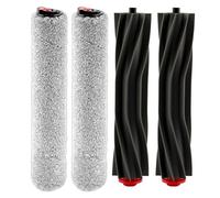 (4 Piezas) Omni S1 Pro Cepillos de Rodillo de Repuesto Compatibles con Aspiradora Robot Eufy Omni S1 Pro, Kit de Accesorios para Cepillos Principales, 2 Cepillos de Rodillo de Goma, 2 Mopas de Rodillo