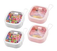 4 Piezas Organizadores de Gomas Para El Pelo, Cajitas Organización Portátiles Organizadores de Joyas para El Cabello Mini Cajas de Contenedores para Elásticos del Pelo, Accesorios, Pastillas (A)