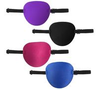 4 Piezas Parche 3D Solo Ojo, Parches Ojo Ajustable, Parches Ojos Piratas, Parche Solo Ojo, Parche Ojo 3D, Transpirable Parches Ojos, para Adultos y Niños Ambliopía o Estrabismo (Cuatro Colores)