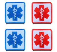 4 Piezas Parche Bandera Cruz Médica EMS,Removible Parche Militar Parche Bordado Táctico Aplicación para Chaleco Arnés Mochilas Exterior Chaqueta Ropa Bolsos Chaleco Arnés