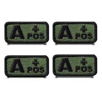4 Piezas Parche Bandera Insignia Bordada Type Pos,Médica Removible Parche Bordado Anillo Gancho Parche Táctico Aplicación para Ropa Mochilas Exterior Chaqueta Bolsos Arnés Jean Chaleco