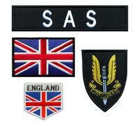 4 Piezas Parche Bandera Insignia SAS Servicios Aéreos Especiales Removible Militar Parche Bordado Anillo Gancho Táctico Aplicación para Ropa Bolsos Arnés Jean Chaleco Mochilas Exterior Chaqueta
