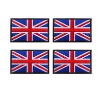 4 Piezas Parche Bordado Union Jack Insignia De Bandera De Borde Negro Parche De Tela Táctica Parche Termoadhesivo Diy Parche Mágico Parche De Tela Bordado