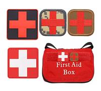 4 piezas Parche médico de punto Cruz médica táctica roja Parche Bordado Cruz Medica Parches de apliques decorativos para mochila, bolso, sombrero, ropa, chaquetas, uniforme PVC y bordado