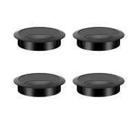 4 Piezas Pasacables Escritorio 60mm, Cubierta Orificio Cable Agujero Mesa, Tapas de Gestión de Cables ABS para Escritorio, Mesa Oficina Ordenador, Organizador de Cables Ojales Plástico con Tapa, Negro