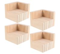 4 Piezas Patas de Apoyo para Cuna, Elevadores de Madera Maciza 3cm | Base Antideslizante y Patas Acolchadas, Acabado Pulido y Bordes Suaves, para Muebles y Uso en Guardería