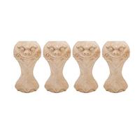 4 piezas patas de muebles de madera maciza sofá de madera tallada sofá silla otomana loveseat mesa gabinete muebles patas de madera pies tallados sin terminar de madera