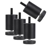 4 Piezas Patas de muebles regulables Pies de muebles Aluminio Aleación negro Pies de metal Patas de armario ajustables Piernas sofá,mesa,gabinete,Frigorífico,lavadora,Tornillo M8 (6cm)
